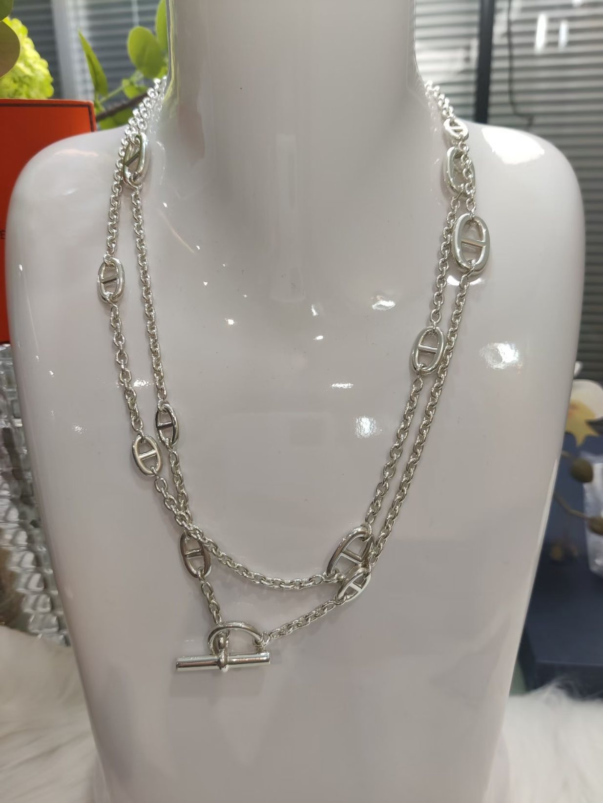 [Auream]Classic Silver Sweater Chain