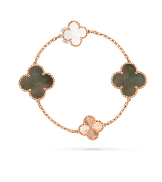 [Auream]DETACHABLE CLOVER 15(11+4) FLOWER SILVER NECKLACE SET