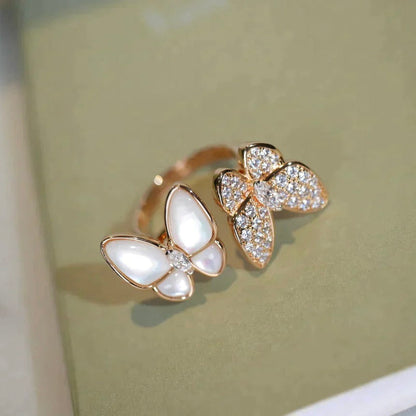[Auream]TWIN BUTTERFLY DIAMOND MOP RING
