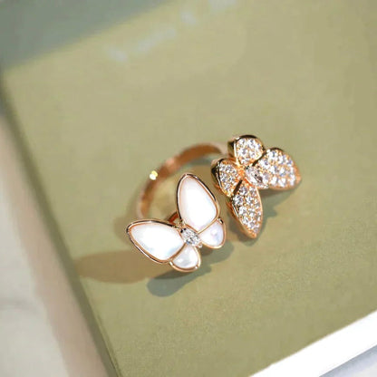 [Auream]TWIN BUTTERFLY DIAMOND MOP RING