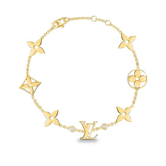[Auream]STAR AND SUN 7 MOTIFS GOLD BRACELET