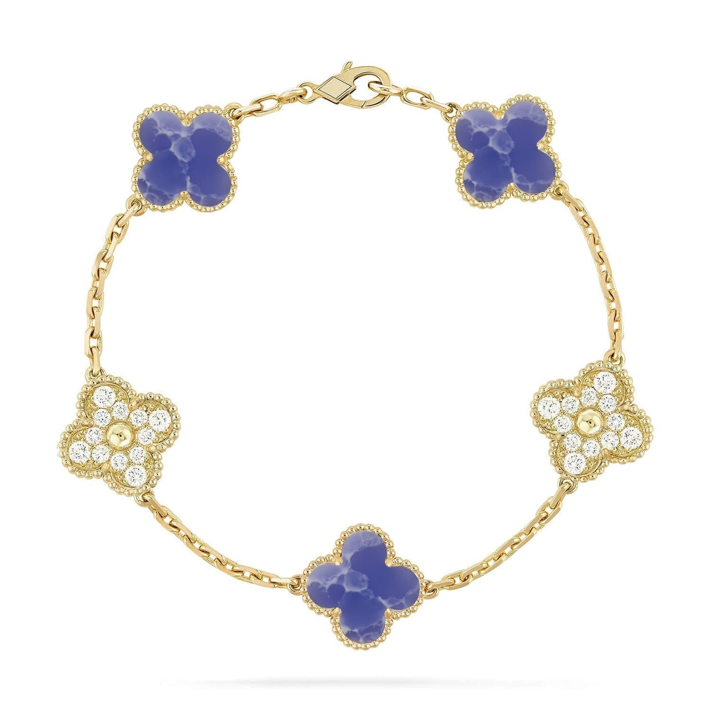 [Auream]CLOVER 5 MOTIF BLUE VEINS BRACELET COLLECTION
