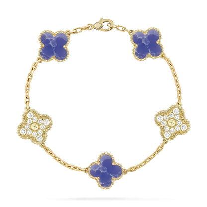 [Auream]CLOVER 5 MOTIF BLUE VEINS BRACELET COLLECTION