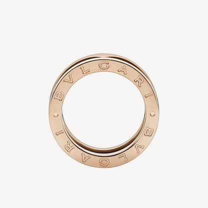 [Auream]ZERO 1 TWO-BAND LOOPS AND BLACK CERAMIC PINK GOLD RING
