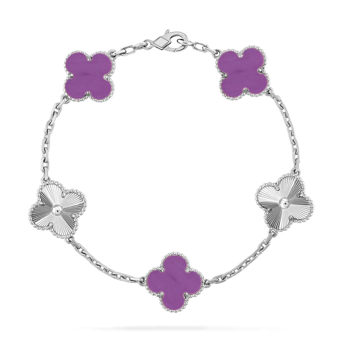 [Auream] CLOVER 5 MOTIF VIOLET BRACELET COLLECTION