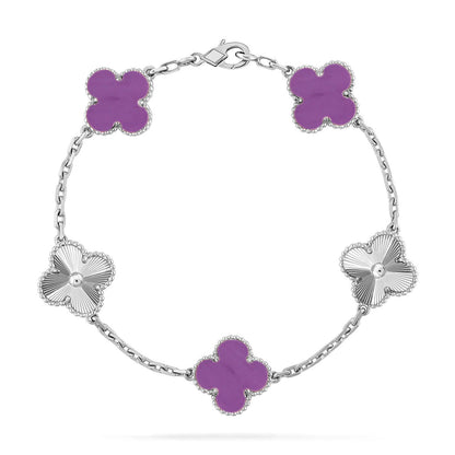 [Auream] CLOVER 5 MOTIF VIOLET BRACELET COLLECTION