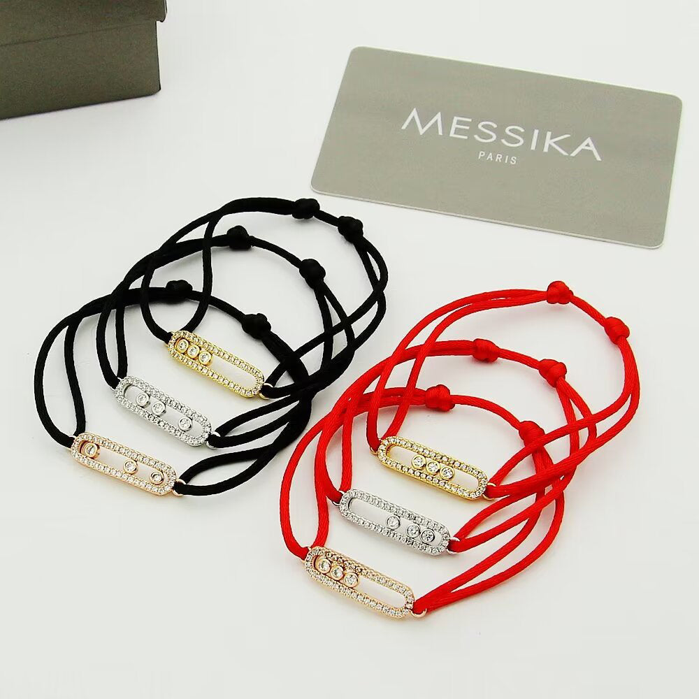 [Auream]Messika Care(s) pink cord pavé bracelet