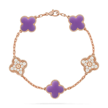 [Auream]CLOVER 5 MOTIF LIGHT PURPLE BRACELET COLLECTION