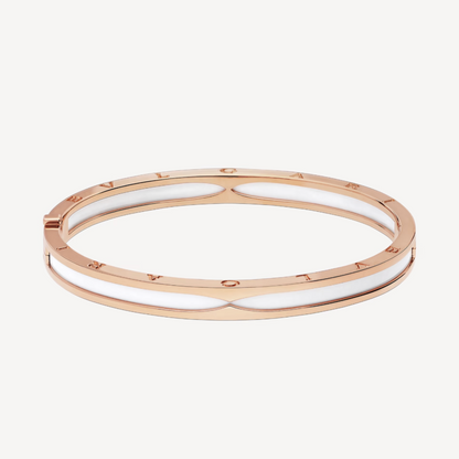[Auream]ZERO 1 PINK GOLD WITH WHITE CERAMIC BRACELET