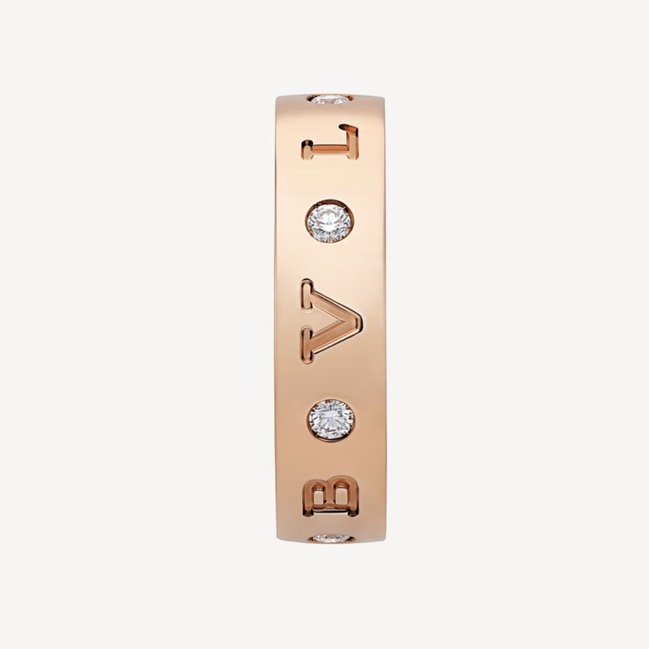 [Auream]ZERO 1 ESSENTIAL PINK GOLD BAND WITH DIAMONDS RING