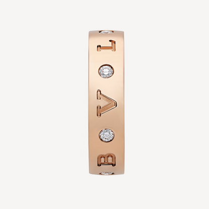 [Auream]ZERO 1 ESSENTIAL PINK GOLD BAND WITH DIAMONDS RING
