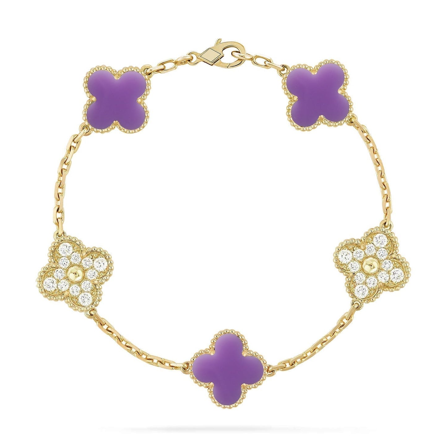 [Auream]CLOVER 5 MOTIF LIGHT PURPLE BRACELET COLLECTION