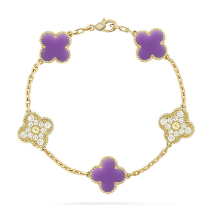 [Auream]CLOVER 5 MOTIF LIGHT PURPLE BRACELET COLLECTION