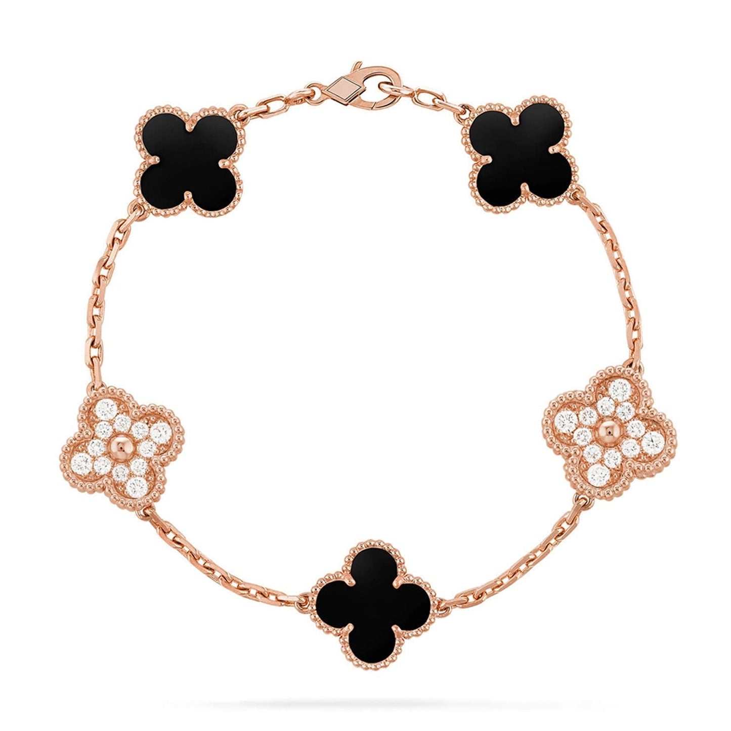 [Auream] CLOVER 5 MOTIF ONYXS BRACELET COLLECTION