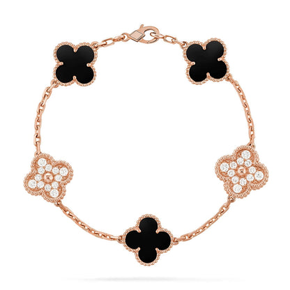 [Auream] CLOVER 5 MOTIF ONYXS BRACELET COLLECTION