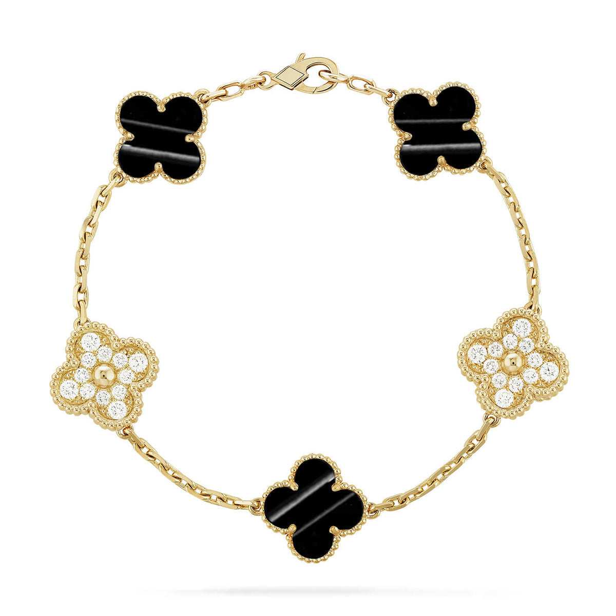 [Auream] CLOVER 5 MOTIF PULSAR STONE BRACELET COLLECTION