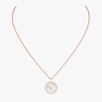 [Auream]Demo MOVE 1 DIAMOND WHITE MOTHER OF PEARL PINK GOLD DIAMOND NECKLACE