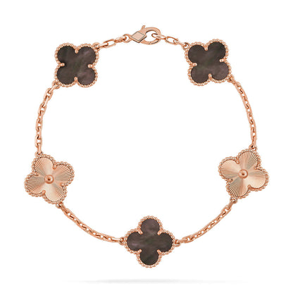 [Auream] CLOVER 5 MOTIF GRAY MOP BRACELET COLLECTION