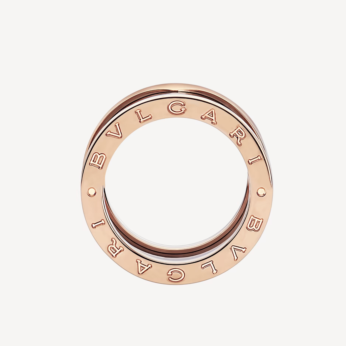 [Auream]ZERO 1 FOUR-BAND LOOPS AND BLACK CERAMIC SPIRAL PINK GOLD RING