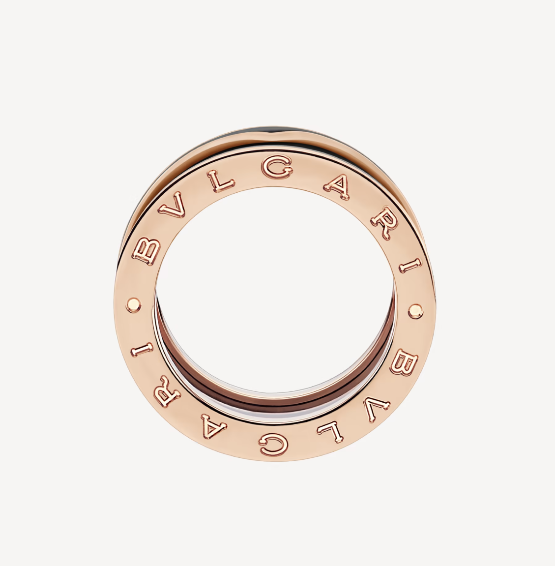 [Auream]ZERO 1 TWO-BAND WITH MATTE BLACK CERAMIC PINK GOLD RING