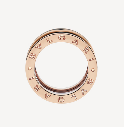 [Auream]ZERO 1 TWO-BAND WITH MATTE BLACK CERAMIC PINK GOLD RING