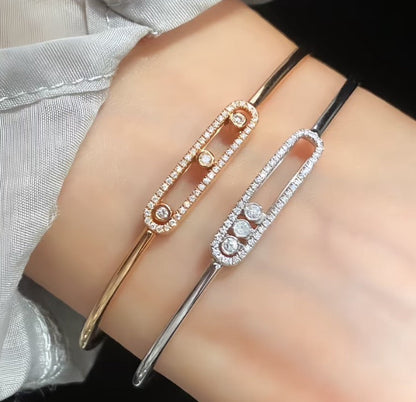 [Auream]Move Pavé Diamond Bangle Bracelet M