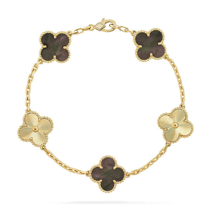 [Auream] CLOVER 5 MOTIF GRAY MOP BRACELET COLLECTION