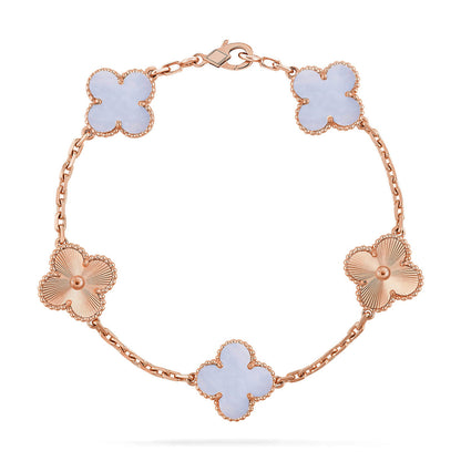 [Auream] CLOVER 5 MOTIF PURPLE CHALCEDONY BRACELET COLLECTION