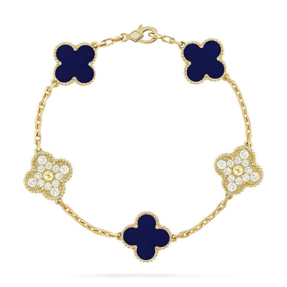 [Auream]CLOVER 5 MOTIF LAPIS LAZULI BRACELET COLLECTION