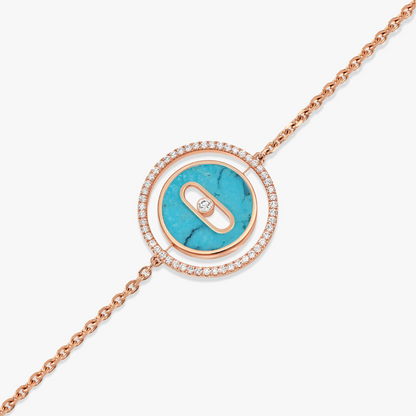[Auream]Demo MOVE TURQUOISE PINK GOLD DIAMOND BRACELET