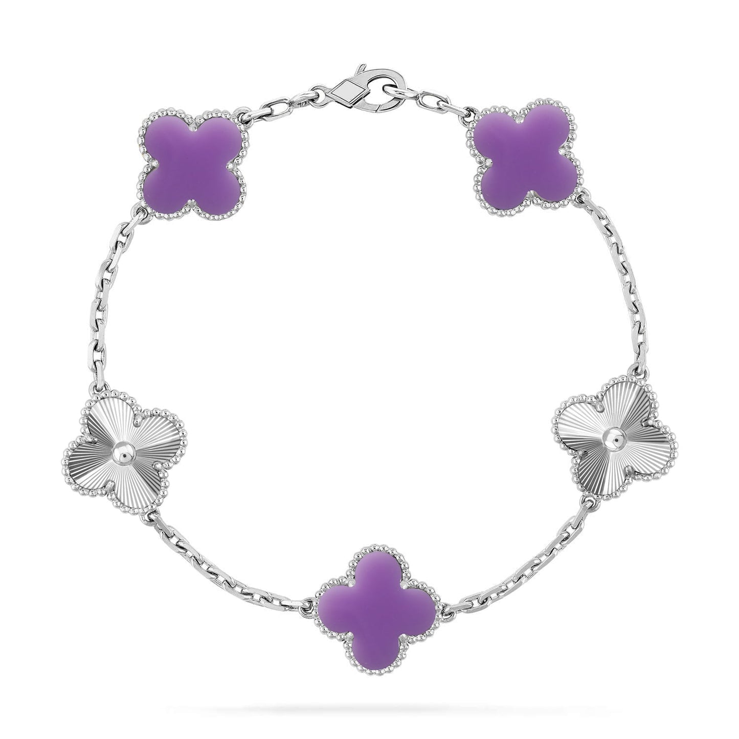 [Auream]CLOVER 5 MOTIF LIGHT PURPLE BRACELET COLLECTION