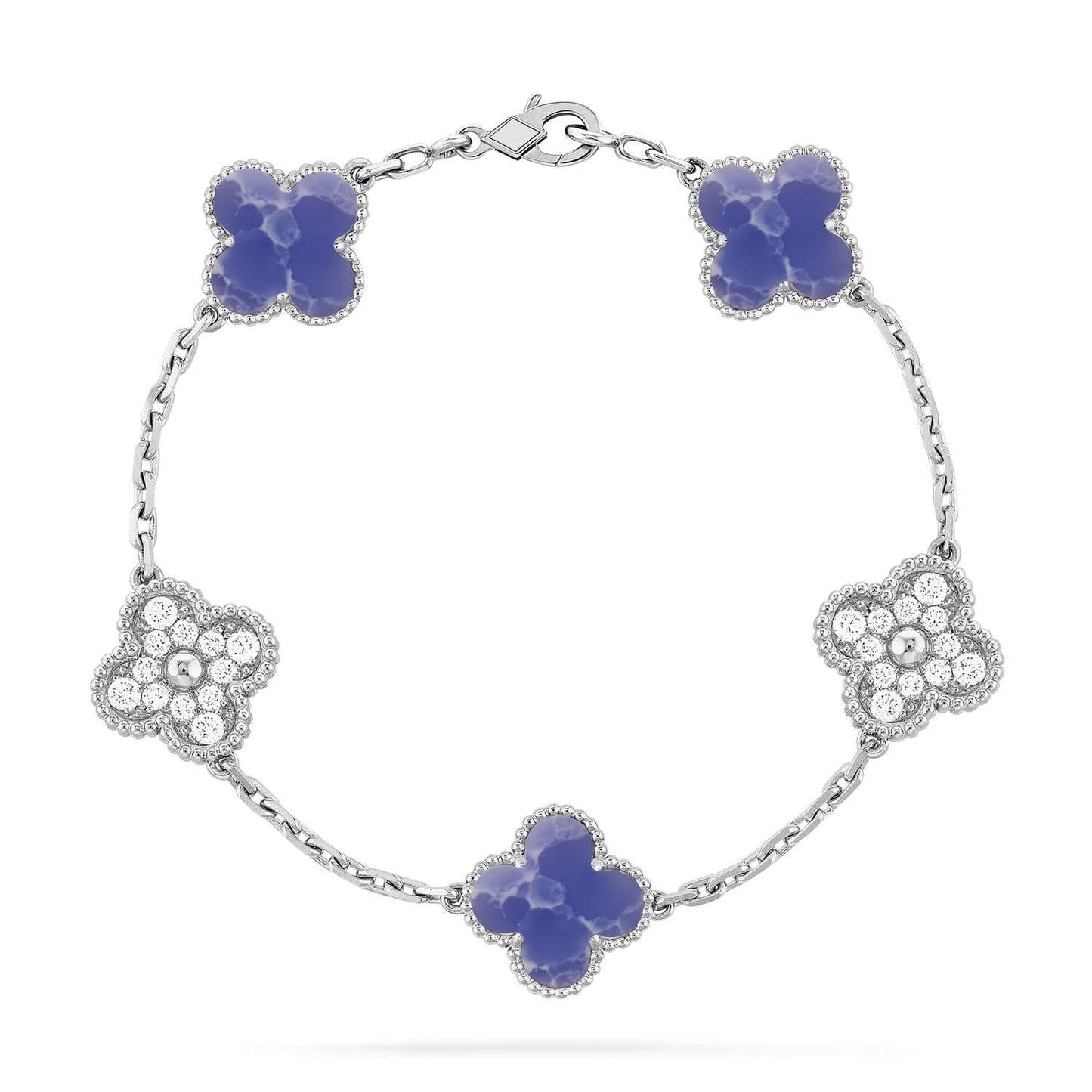 [Auream]CLOVER 5 MOTIF BLUE VEINS BRACELET COLLECTION
