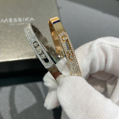 [Auream]Move Noa Rose Gold Pavé Diamond Bangle Bracelet