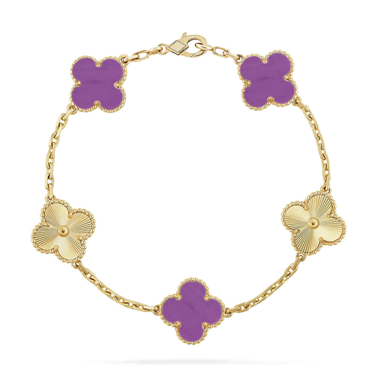[Auream] CLOVER 5 MOTIF VIOLET BRACELET COLLECTION