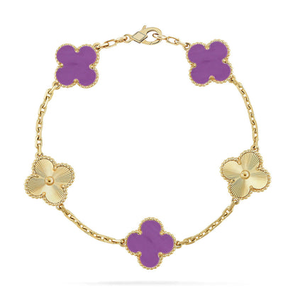 [Auream] CLOVER 5 MOTIF VIOLET BRACELET COLLECTION