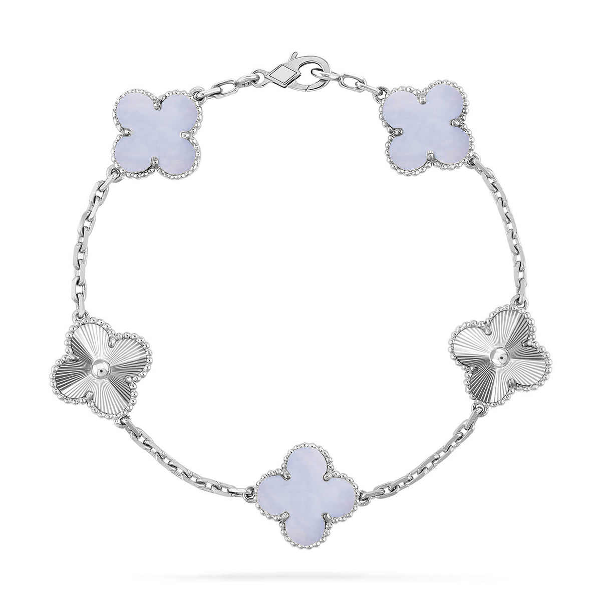 [Auream] CLOVER 5 MOTIF PURPLE CHALCEDONY BRACELET COLLECTION