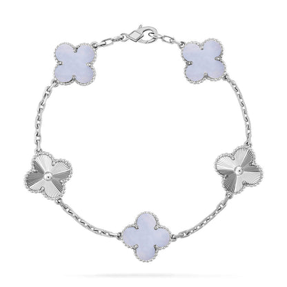 [Auream] CLOVER 5 MOTIF PURPLE CHALCEDONY BRACELET COLLECTION