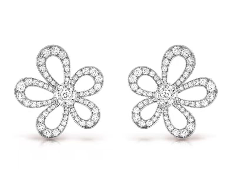 [Auream]FLOWERLACE EARRINGS FULL DIAMONDS
