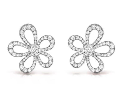 [Auream]FLOWERLACE EARRINGS FULL DIAMONDS