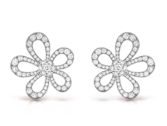 [Auream]FLOWERLACE EARRINGS FULL DIAMONDS