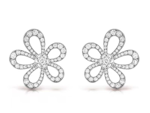 [Auream]FLOWERLACE EARRINGS FULL DIAMONDS