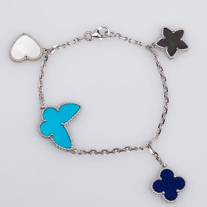 [Auream]LUCKY SPRING SILVER BRACELET 4 MOTIF