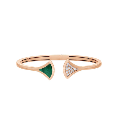 [Auream]DREAM BRACELET OPEN MALACHITE PINK GOLD