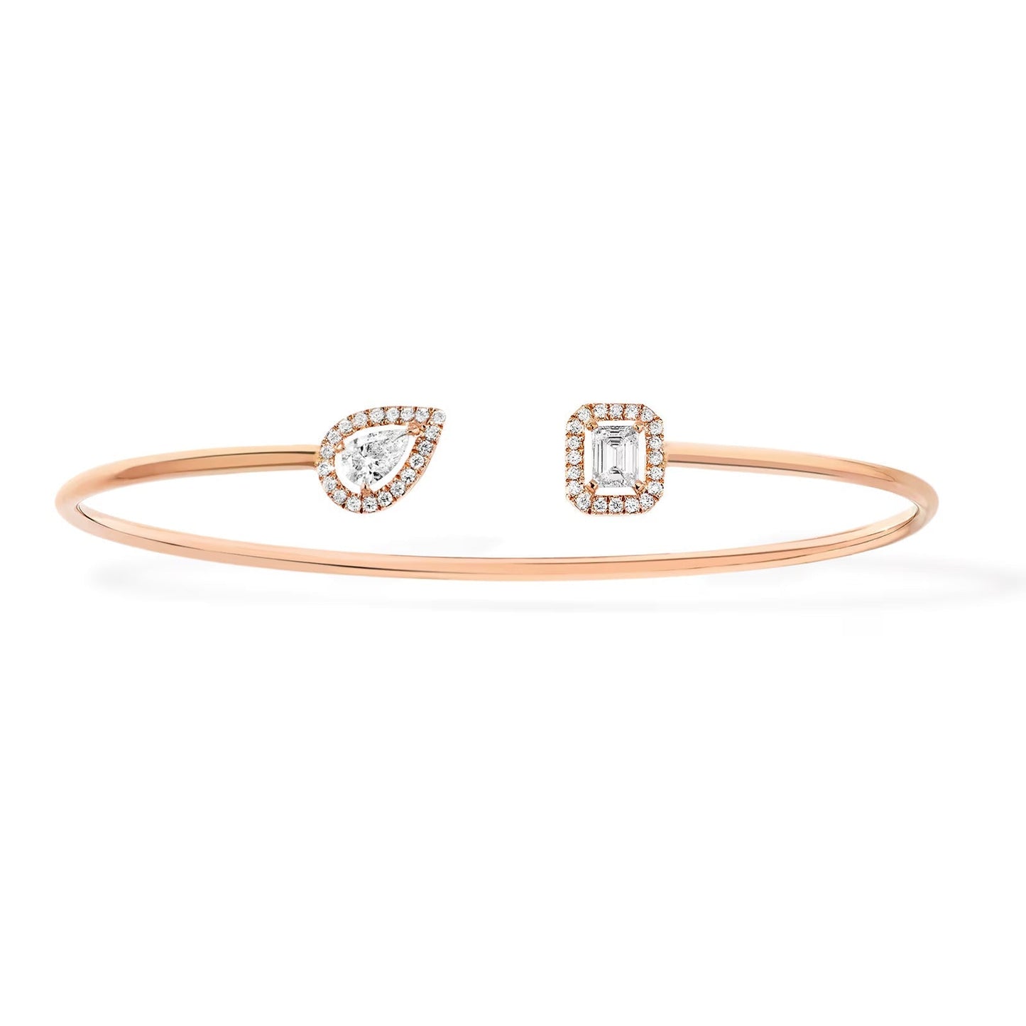[Auream]JONC FLEX MY TWIN TOI & MOI SILVER DIAMOND BRACELET