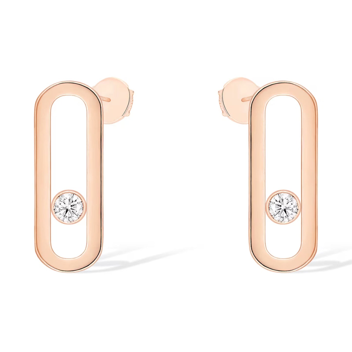[Auream]MOVE UNO SMALL 1 DIAMOND EARRINGS