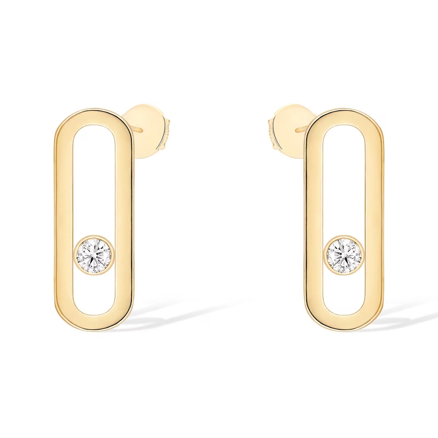 [Auream]MOVE UNO SMALL 1 DIAMOND EARRINGS