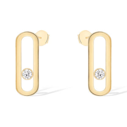[Auream]MOVE UNO SMALL 1 DIAMOND EARRINGS