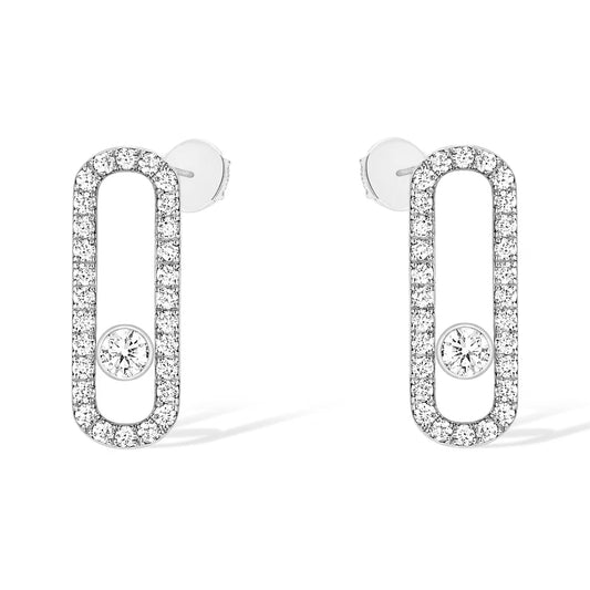 [Auream]MOVE UNO STUD DIAMOND PAVED EARRINGS