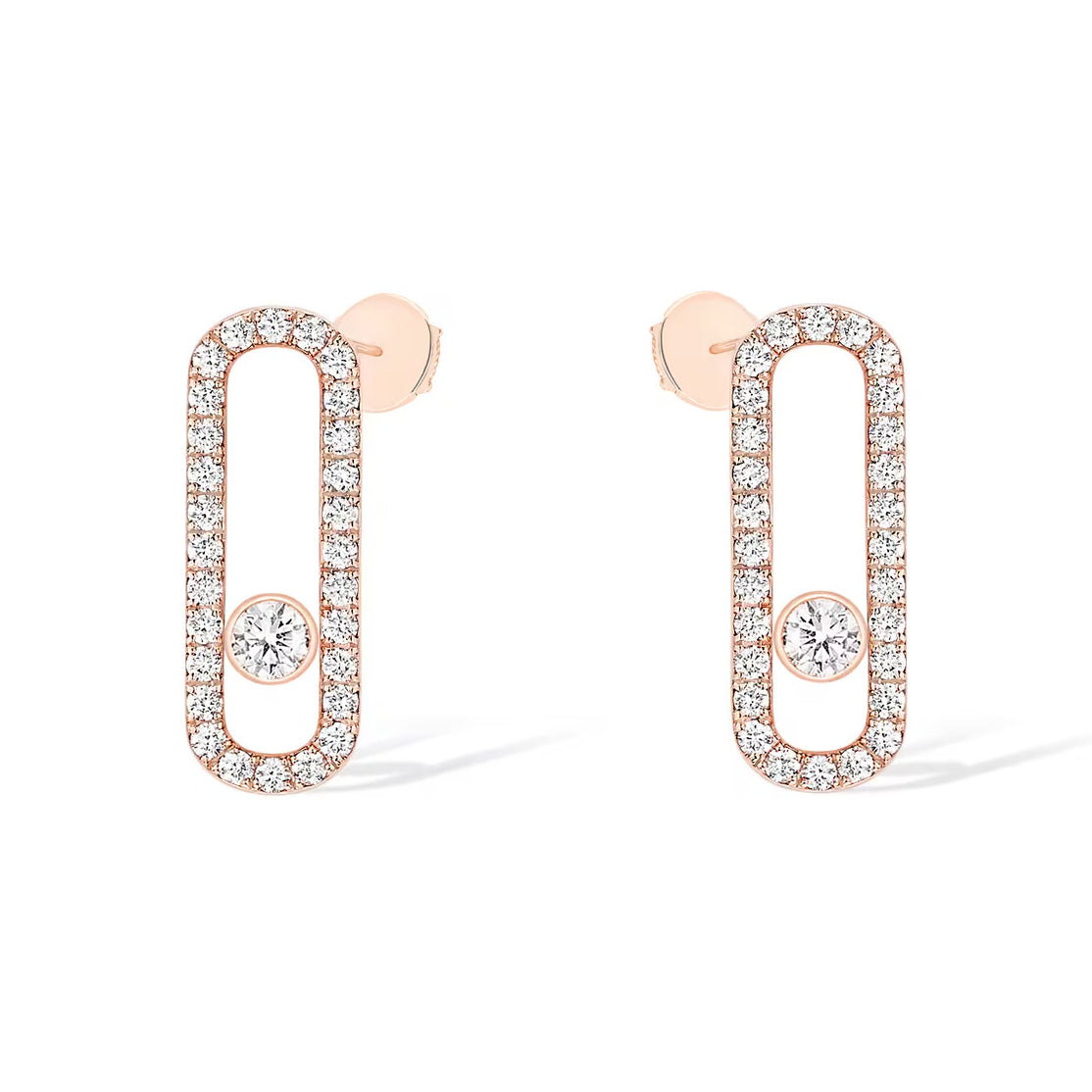 [Auream]MOVE UNO STUD DIAMOND PAVED EARRINGS