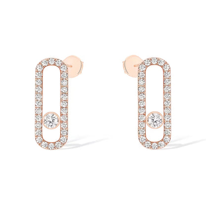 [Auream]MOVE UNO STUD DIAMOND PAVED EARRINGS